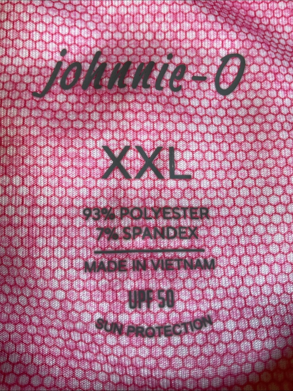 johnnie-O Pink Honeycomb Polo Golf Shirt with UPF Size XXL - Picture 5 of 5